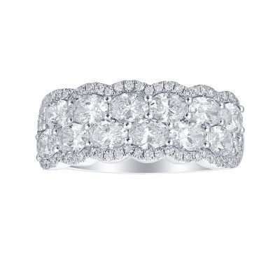 Double Row Lab Diamond Halo Ring